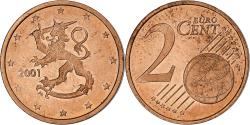 World Coins - Finland, 2 Euro Cent, 2001, Vantaa, , Copper Plated Steel, KM:99