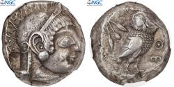 Ancient Coins - Attica, Tetradrachm, ca. 485-480 BC, Athens, Silver, NGC,