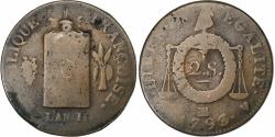 World Coins - France, 2 Sols, 2 sols aux balances daté, 1793, Strasbourg, Bronze,