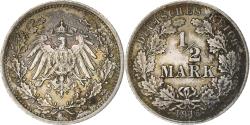 World Coins - German Empire, 1/2 Mark, 1915, Muldenhütten, Silver, , KM:17
