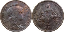 World Coins - France, 5 Centimes, Daniel-Dupuis, 1917, Paris, Bronze, , Gadoury:165