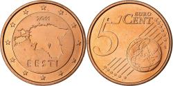 World Coins - Estonia, 5 Centimes, 2011, Vantaa, Copper Plated Steel,