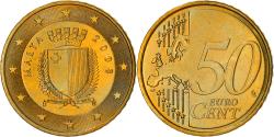 World Coins - Malta, 50 Euro Cent, 2008, Paris, gold-plated coin, , Brass, KM:130