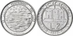 World Coins - San Marino, 2 Lire, Protection of Nature, 1977, Rome, BU, Aluminum,