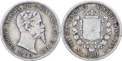 World Coins - Italian States, SARDINIA, Vittorio Emanuele II, 50 Centesimi, 1860, Milan