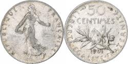 World Coins - Coin, France, Semeuse, 50 Centimes, 1901, Paris, , Silver, KM:854