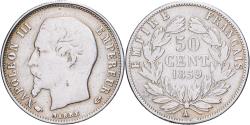 World Coins - France, Napoleon III, 50 Centimes, 1859, Paris, Silver, , Gadoury:414
