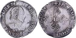 World Coins - France, Henri III, 1/2 Franc au col plat, 1587, Paris, Silver,