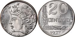 World Coins - Coin, Brazil, 20 Centavos, 1977, planchet error, , Stainless Steel