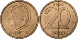 World Coins - Belgium, Albert II, 20 Francs, 20 Frank, 1994, Brussels, Nickel-Bronze