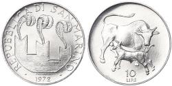 World Coins - Coin, San Marino, 10 Lire, 1972, Rome, , Aluminum, KM:17