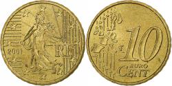 World Coins - France, 10 Euro Cent, 2001, Paris, , Brass, KM:1285