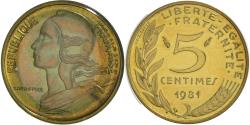 World Coins - Coin, France, Marianne, 5 Centimes, 1981, Paris, FDC,