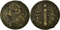 World Coins - Coin, France, 2 sols françois, 2 Sols, 1792, Paris, , Bronze