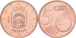 World Coins - Latvia, 5 Euro Cent, 2014, Stuttgart, Copper Plated Steel, , KM:152