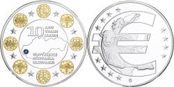 World Coins - France, Medal, Slovaquie, 10 Ans dans l'Europe, Copper Plated Silver,