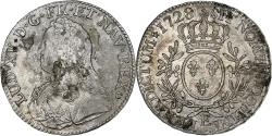World Coins - France, Louis XV, Ecu aux branches d'olivier, 1728, Tours, Silver,