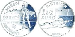 World Coins - France, Biathlon, 1-1/2 Euro, 2005, Paris, BE, , Silver