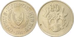 World Coins - Cyprus, 10 Cents, 1991