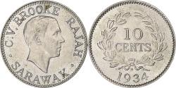 World Coins - Sarawak, George V, 10 Cents, Brooke Rajah, 1934, Heaton, Copper-nickel