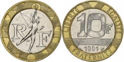 World Coins - France, 10 Francs, Génie, 1991, Bi-Metallic, , Gadoury:827, KM:964.1