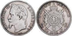 World Coins - France, Napoleon III, 5 Francs, 1869, Strasbourg, Silver,