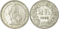 World Coins - Coin, Switzerland, 2 Francs, 1908, Bern, , Silver, KM:21