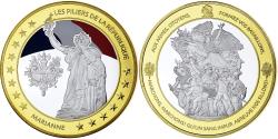 World Coins - France, Medal, Les piliers de la République, Marianne, Silver Plated Copper