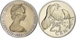 World Coins - Coin, BRITISH VIRGIN ISLANDS, Elizabeth II, 25 Cents, 1973, Franklin Mint