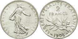 World Coins - Coin, France, Semeuse, 2 Francs, 1908, Paris, , Silver, KM:845.1