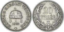 World Coins - Coin, Hungary, 20 Fillér, 1893