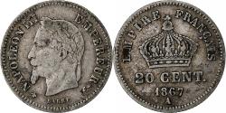 World Coins - France, Napoleon III, 20 Centimes, 1867, Paris, Silver, , Gadoury:309