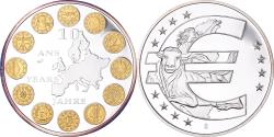 World Coins - France, Medal, 10 ans de l'Euro, Politics, , Copper Plated Silver