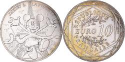 World Coins - France, 10 Euro, 2018, Mickey aux pieds de la Dame de fer, , Silver