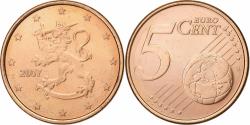 World Coins - Finland, 5 Euro Cent, 2007, Vantaa, Copper Plated Steel,