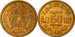 World Coins - Coin, Morocco, Mohammed V, 50 Centimes, 1942/AH1361, Paris, ESSAI,