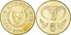 World Coins - Coin, Cyprus, 5 Cents, 2004, , Nickel-brass, KM:55.3