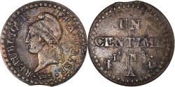 World Coins - Coin, France, Dupré, Centime, AN 7, Paris, error clipped planchet,