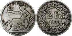 World Coins - Coin, Switzerland, 2 Francs, 1860, Bern, , Silver, KM:10a