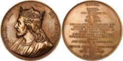 World Coins - France, Medal, Les Rois de France, Eudes, 1839, Bronze, Caqué,