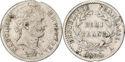 World Coins - France, 1/2 Franc, Napoléon I, 1808, Paris, Silver, , KM:680.1