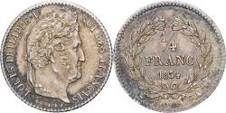 World Coins - France, Louis Philippe I, 1/4 Franc, 1834, Paris, Silver,