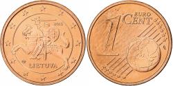 World Coins - Lithuania, Euro Cent, BU, 2015, Vilnius, Copper Plated Steel,