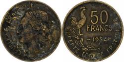 World Coins - France, 50 Francs, Guiraud, 1954, Beaumont-Le-Roger, Cupro-Aluminium,