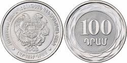 World Coins - Armenia, 100 Dram, 2003, Nickel plated steel, , KM:95