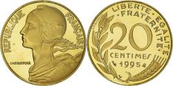 World Coins - Coin, France, Marianne, 20 Centimes, 1995, Paris, Proof / BE,