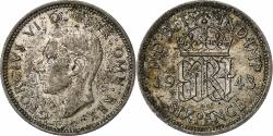 World Coins - Great Britain, George VI, 6 Pence, 1943, Silver, , KM:852