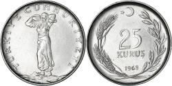 World Coins - Coin, Turkey, 25 Kurus, 1968, , Stainless Steel, KM:892.3