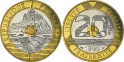 World Coins - Coin, France, Mont Saint Michel, 20 Francs, 1999, Pessac,