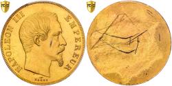 World Coins - France, Napoleon III, 50 Francs, 1856, Paris, Uniface pattern, Gilt Bronze